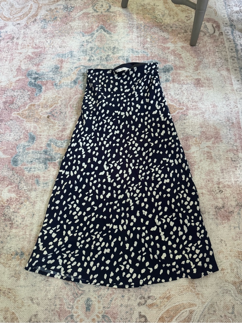 Potter's Pot Navy and White Printed Maxi Skirt